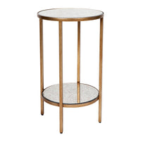 Cocktail Mirrored Side Table - Petite Antique Gold