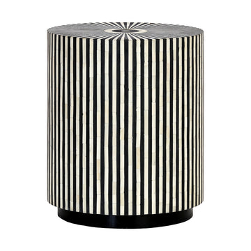 Makayla Bone Inlay Side Table - Black