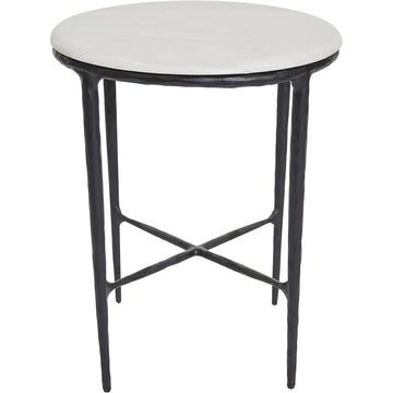 Heston Round Marble Side Table - Black