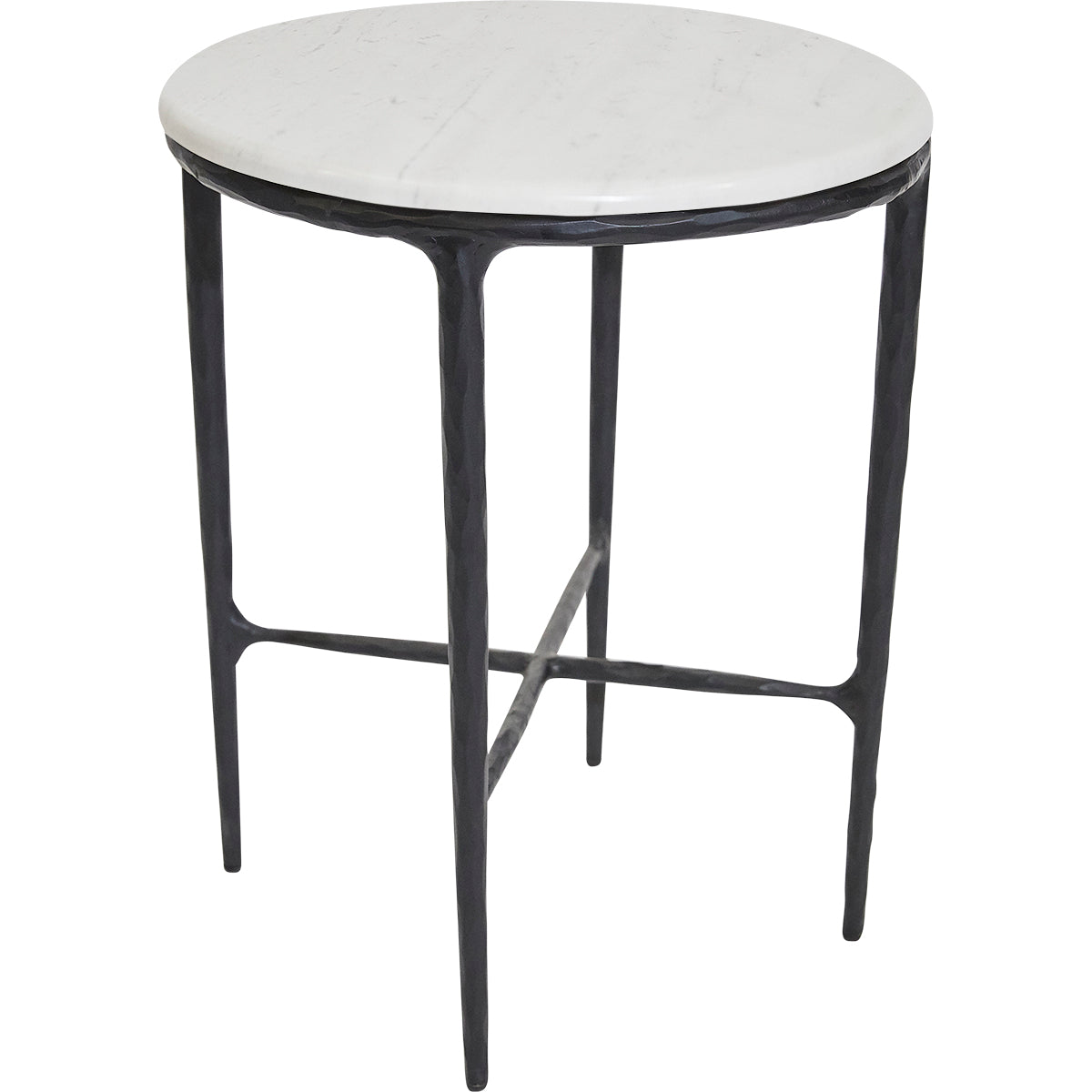 Heston Round Marble Side Table - Black