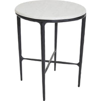 Heston Round Marble Side Table - Black
