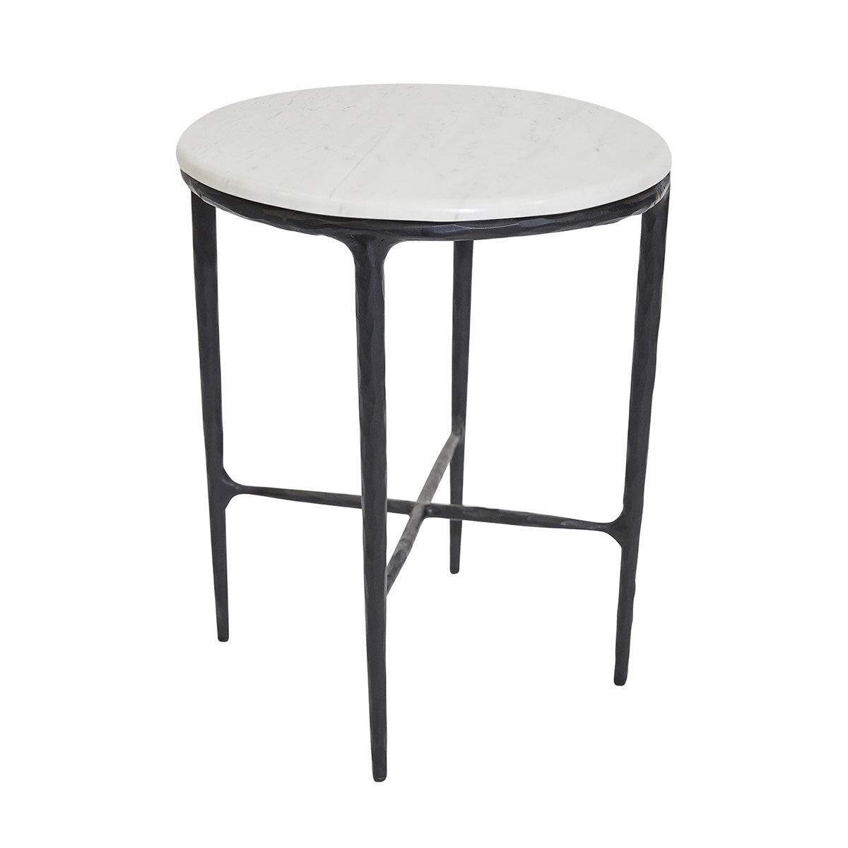 Heston Round Marble Side Table - Black