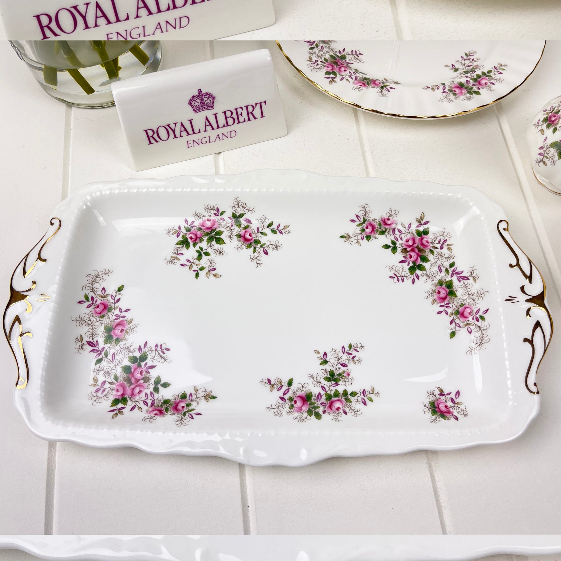 Royal Albert Vintage Lavender Rose Sandwich Tray