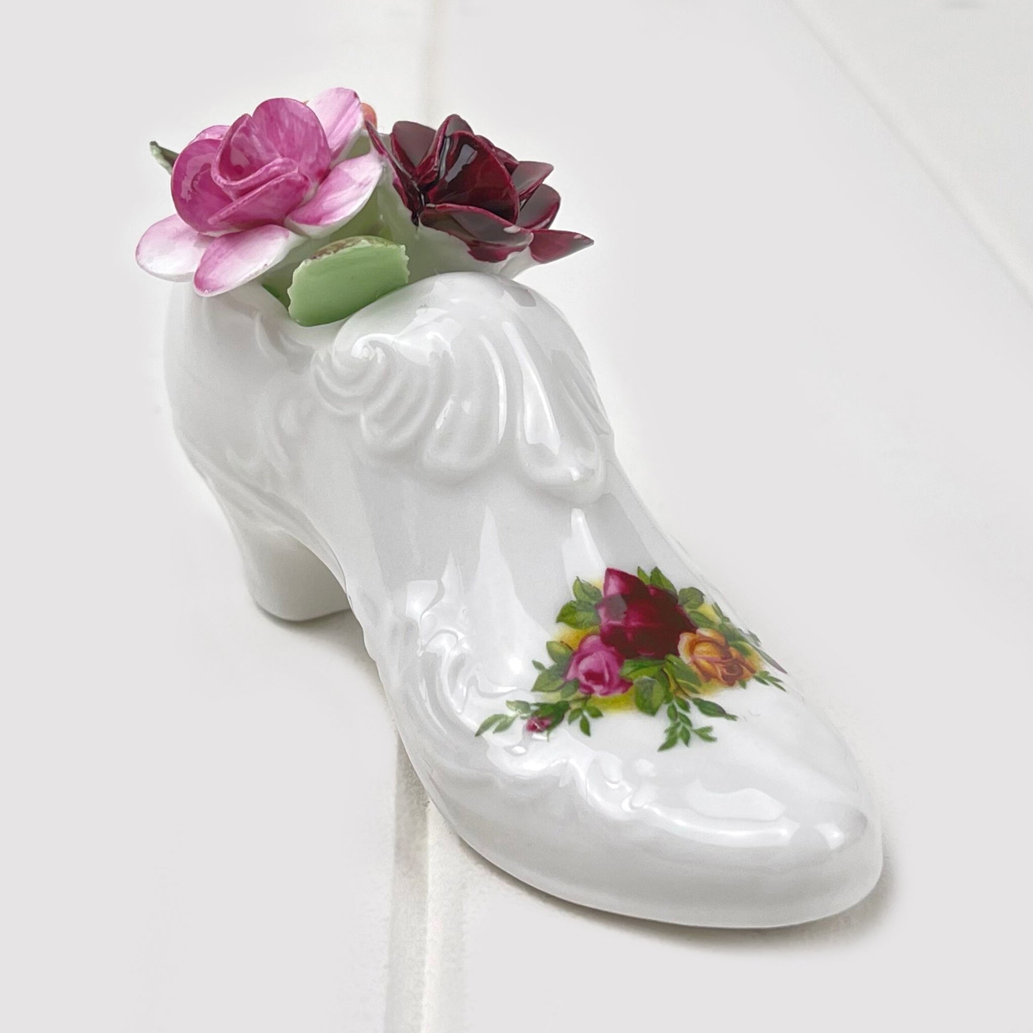 Royal Albert Old Country Roses Shoe with Applied Roses