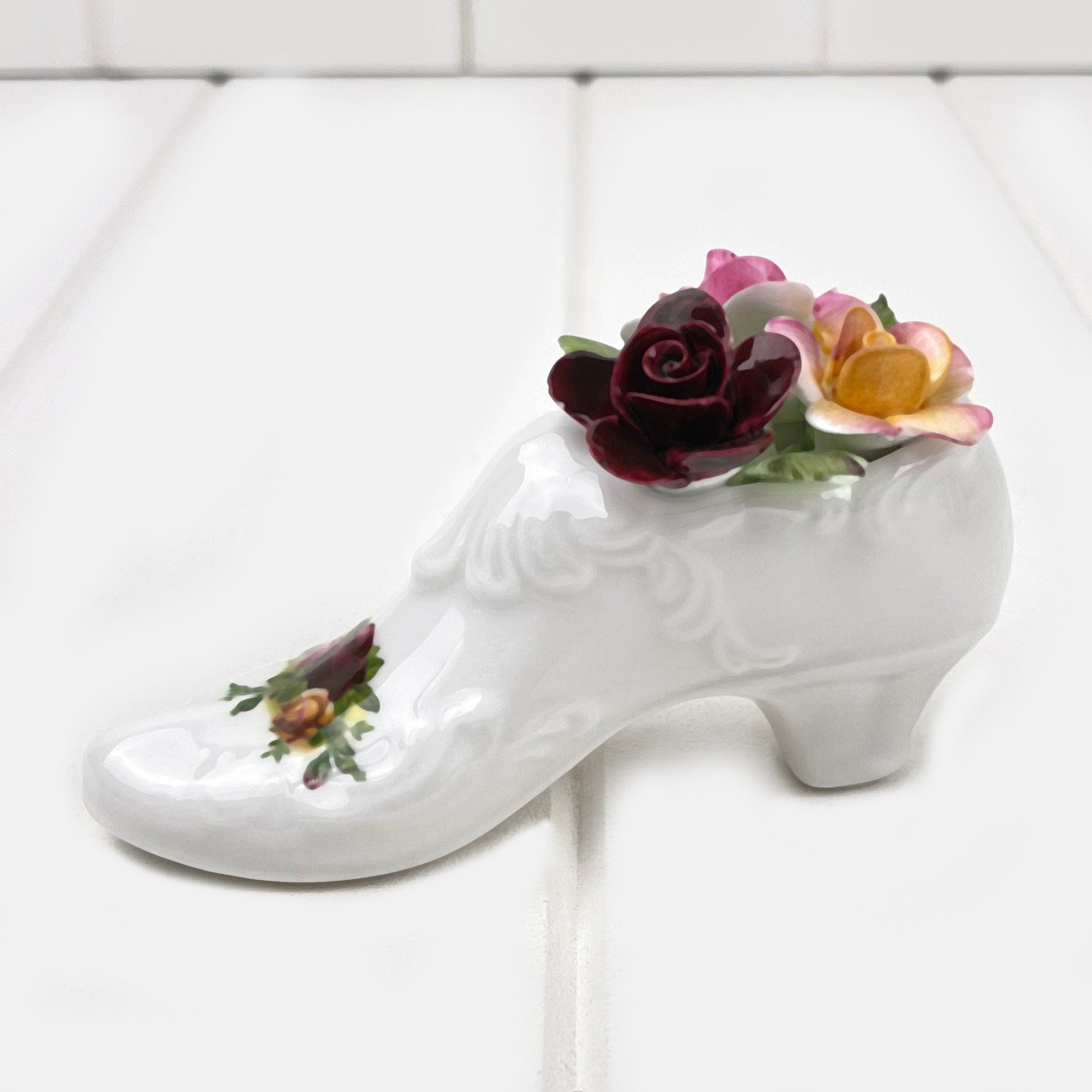 Royal Albert Old Country Roses Shoe with Applied Roses