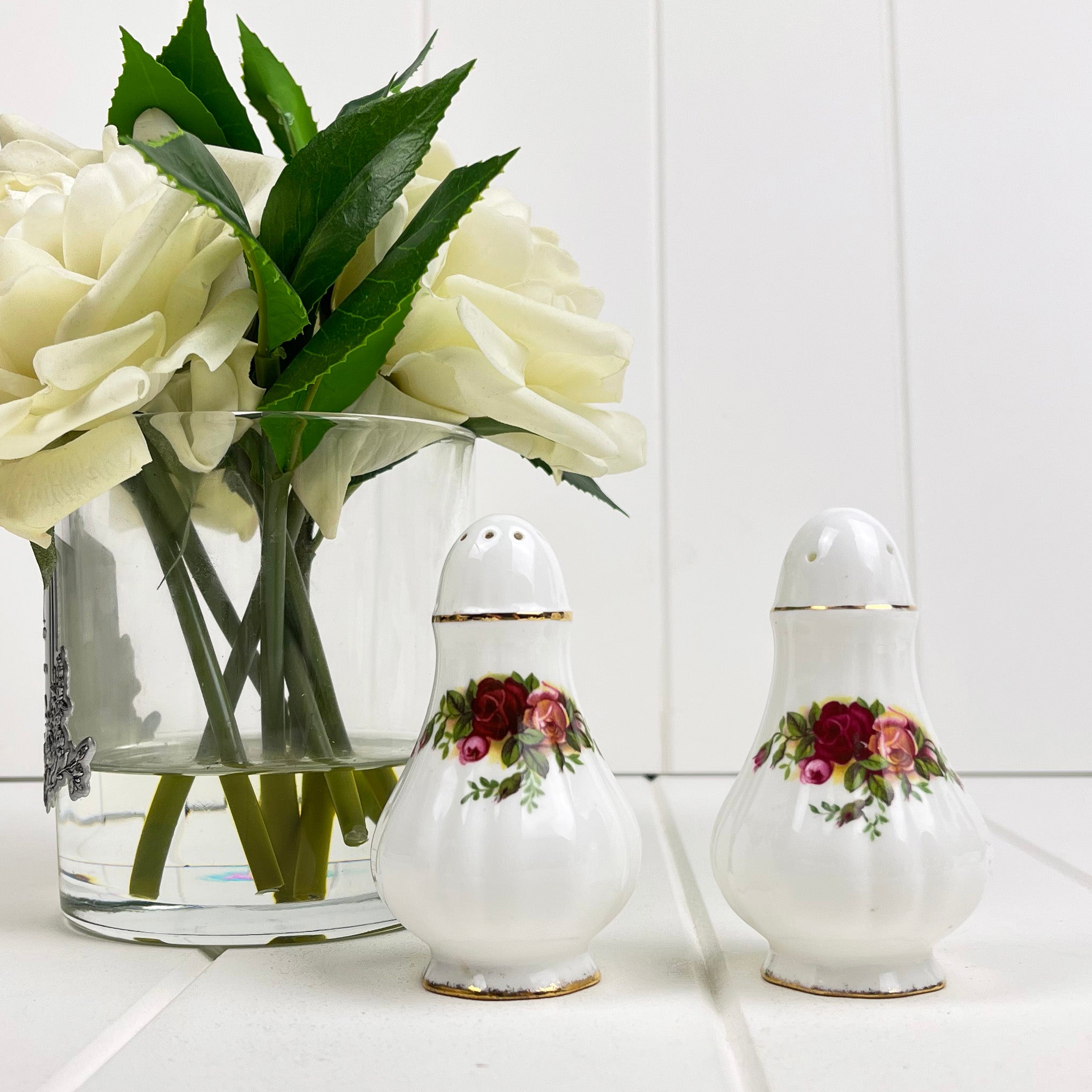 Royal Albert Vintage Old Country Roses Salt and Pepper Shakers