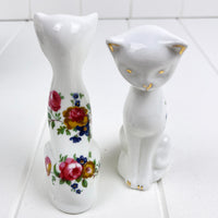 Staffordshire Vintage Pair of Floral Cats
