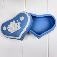 Load image into Gallery viewer, Wedgewood Vintage Blue Jasperware Heart Trinket Box with Lid
