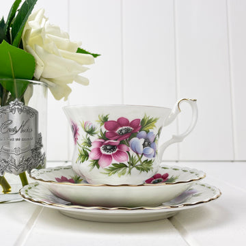 Royal Albert Flower of the Month - March Anemones Trio