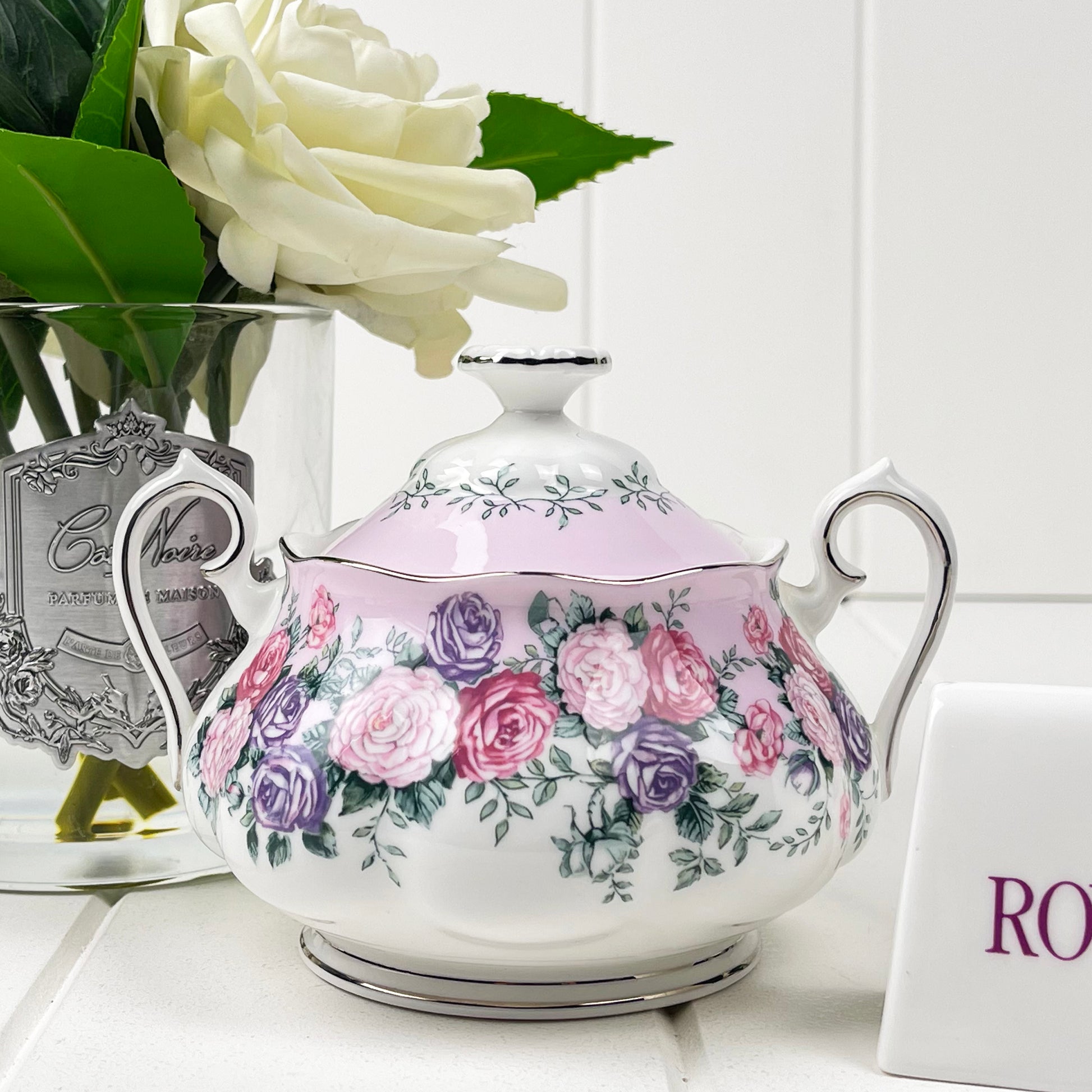Royal Albert Rose Garland Covered Sugar Bowl