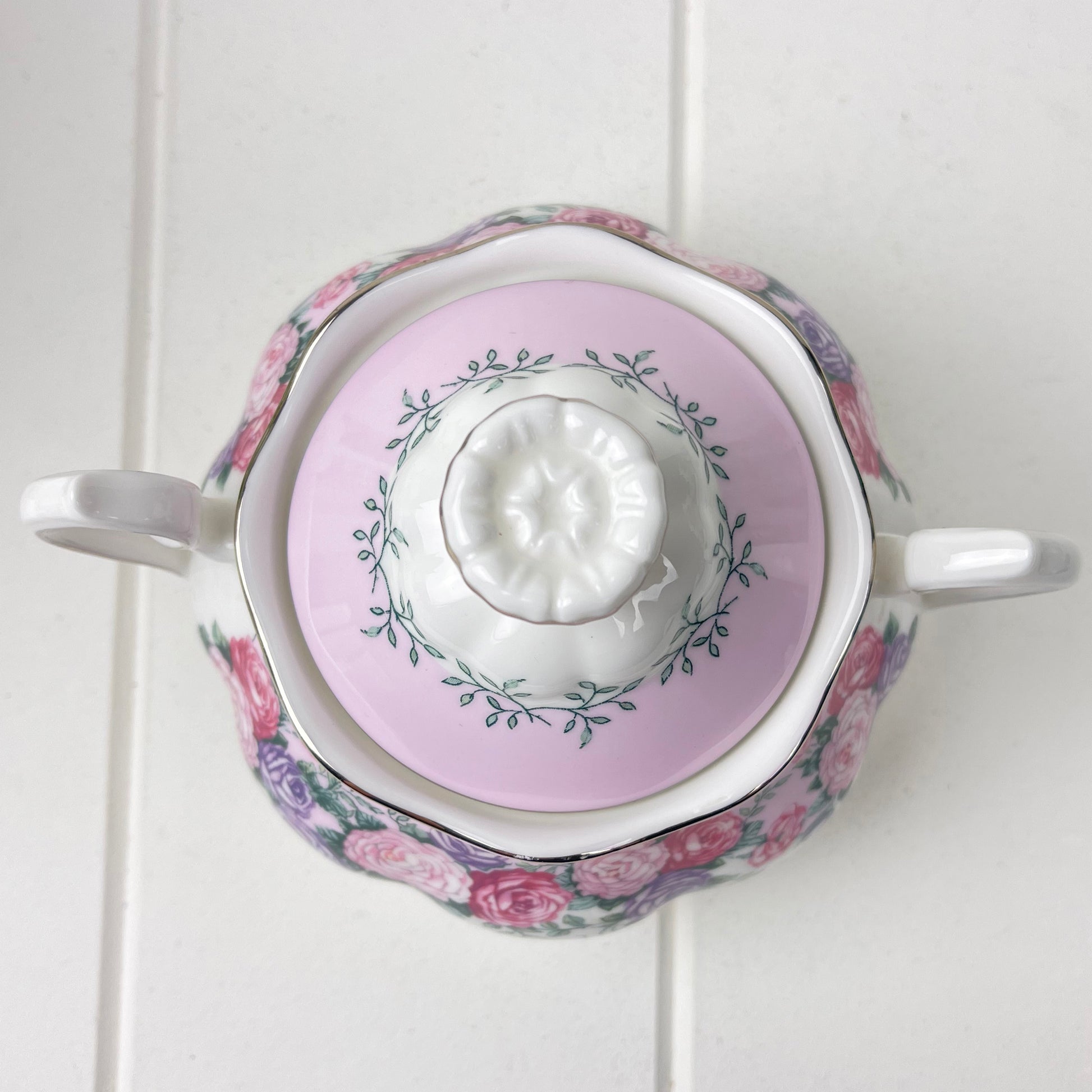 Royal Albert Rose Garland Covered Sugar Bowl