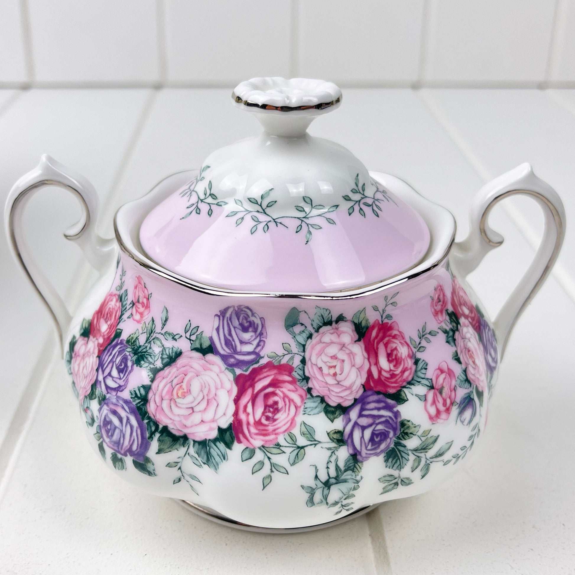 Royal Albert Rose Garland Covered Sugar Bowl