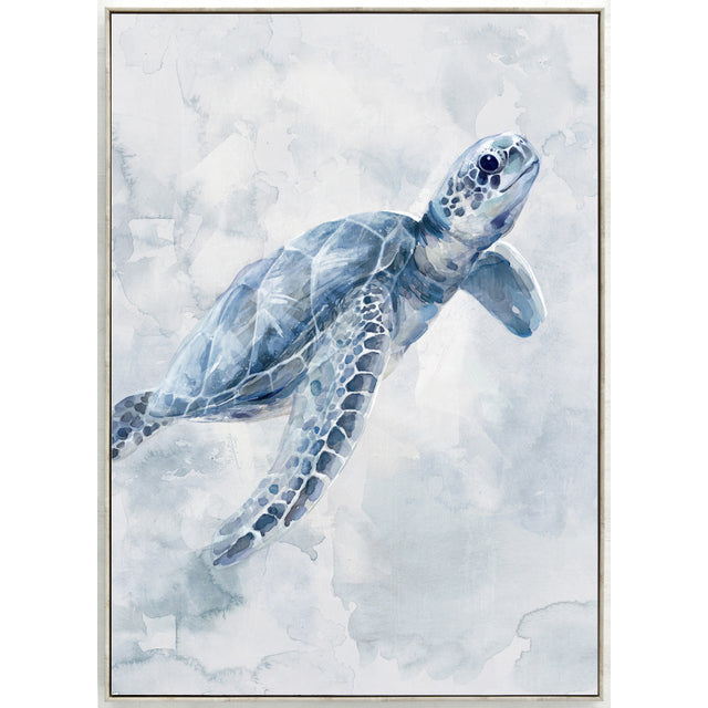Graceful Sea Turtle Framed Canvas Print