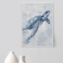 Load image into Gallery viewer, Graceful Sea Turtle Framed Canvas Print
