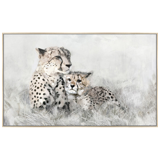 Cheetah's Serene Gaze Framed Canvas