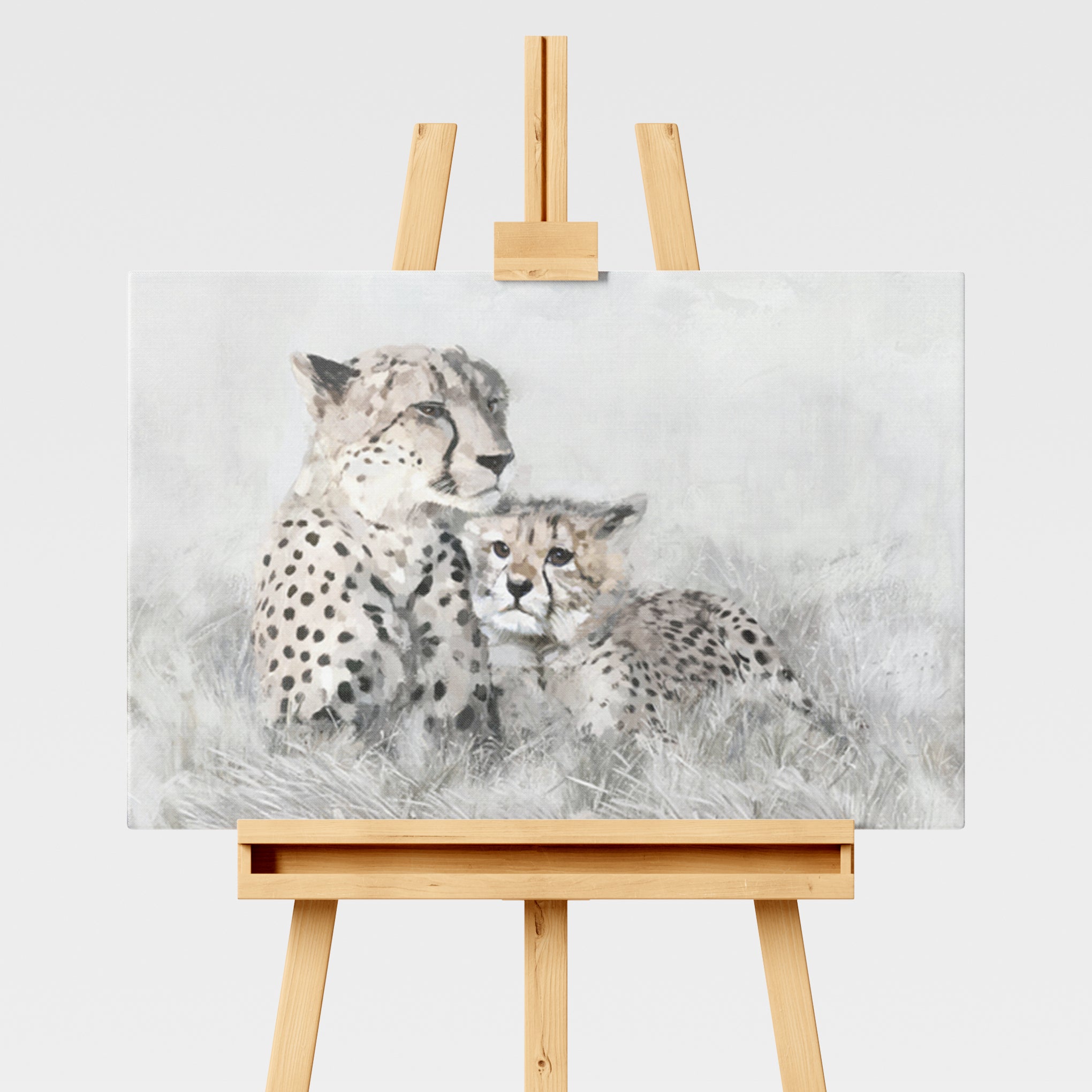 Cheetah's Serene Gaze Framed Canvas