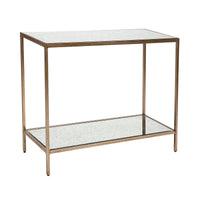 Cafe Lighting & Living Cocktail Mirrored Console Table - Small Antique Gold