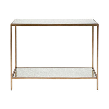 Cafe Lighting & Living Cocktail Mirrored Console Table - Small Antique Gold