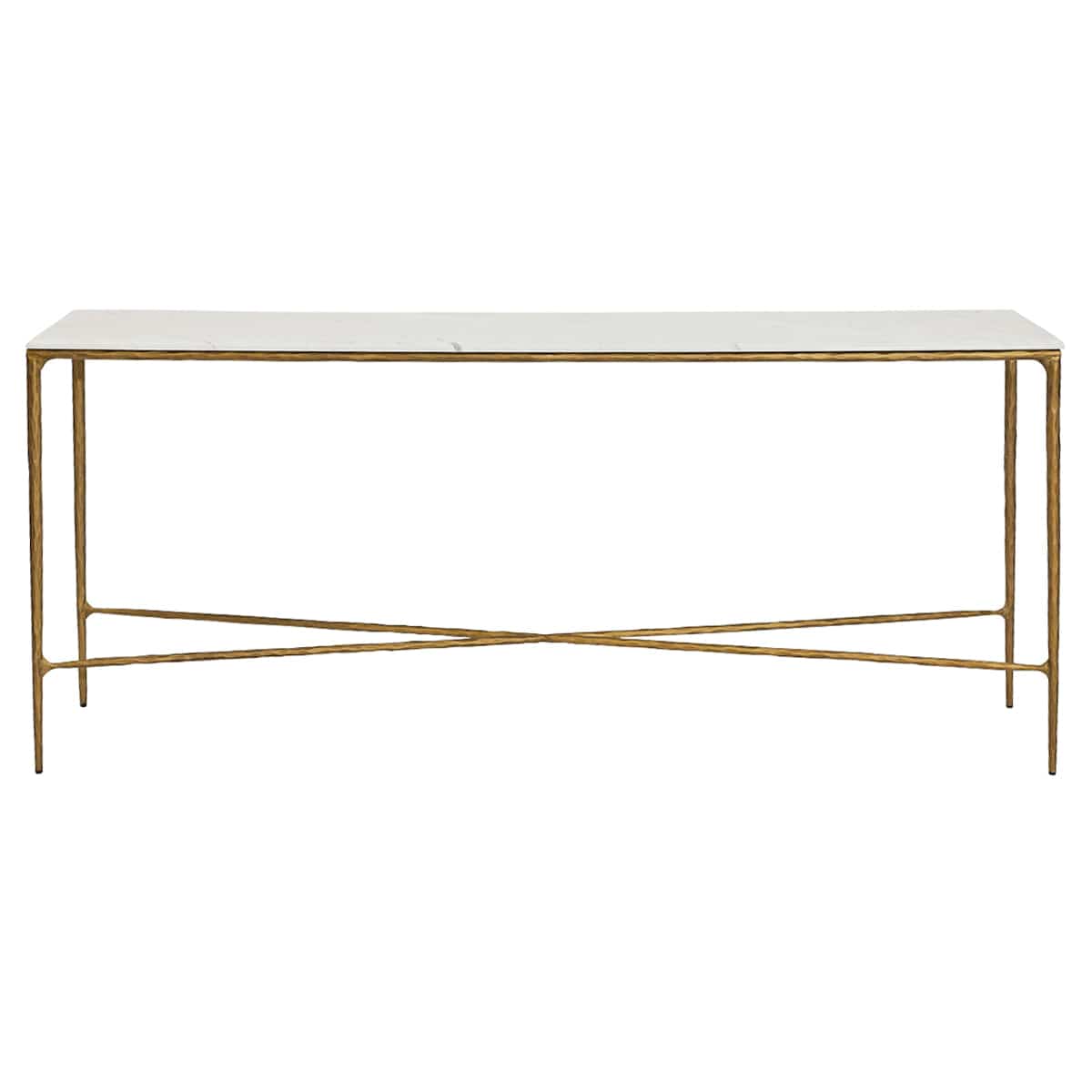 Cafe Lighting & Living Heston Marble Console Table - Large Brass