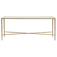 Cafe Lighting & Living Heston Marble Console Table - Large Brass