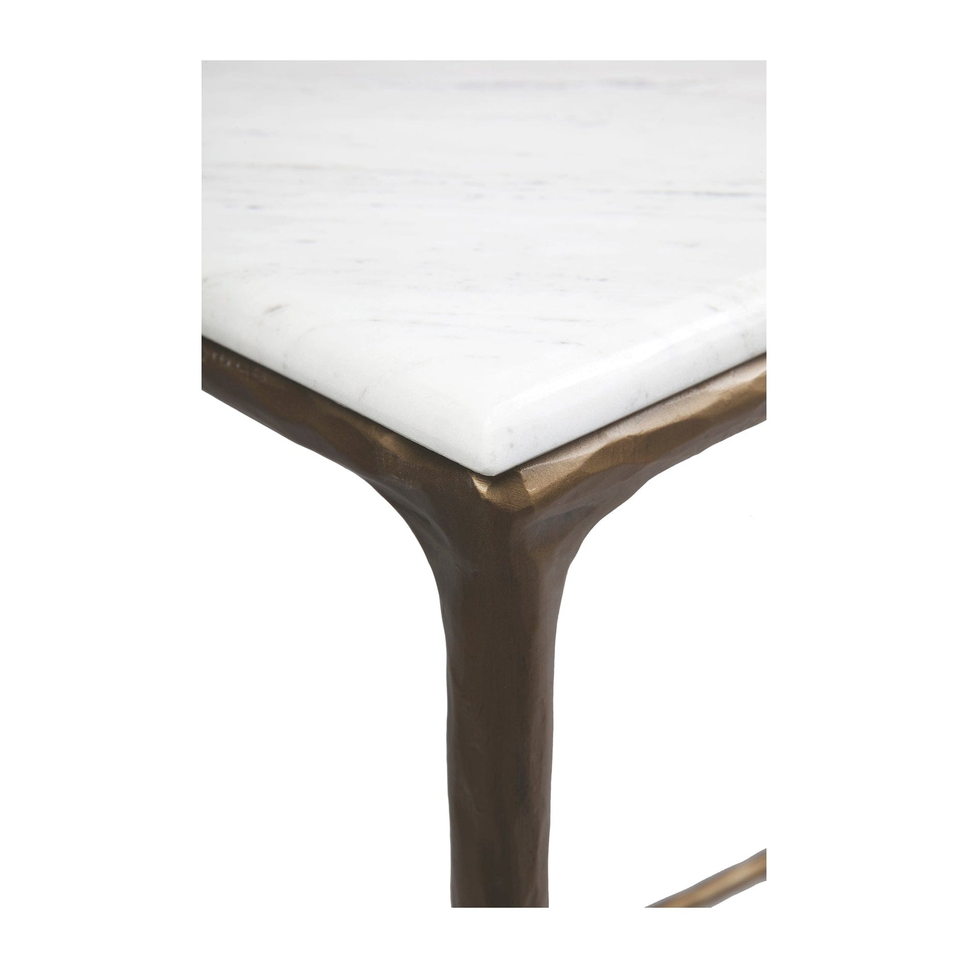 Cafe Lighting & Living Heston Marble Console Table - Medium Brass