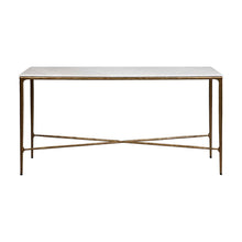 Load image into Gallery viewer, Cafe Lighting &amp; Living Heston Marble Console Table - Medium Brass
