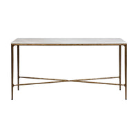 Cafe Lighting & Living Heston Marble Console Table - Medium Brass