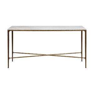 Cafe Lighting & Living Heston Marble Console Table - Medium Brass