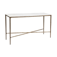 Cafe Lighting & Living Heston Marble Console Table - Medium Brass