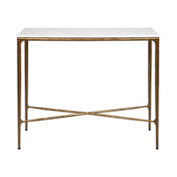 Cafe Lighting & Living Heston Marble Console Table - Small Brass
