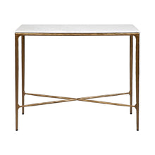 Load image into Gallery viewer, Cafe Lighting &amp; Living Heston Marble Console Table - Small Brass
