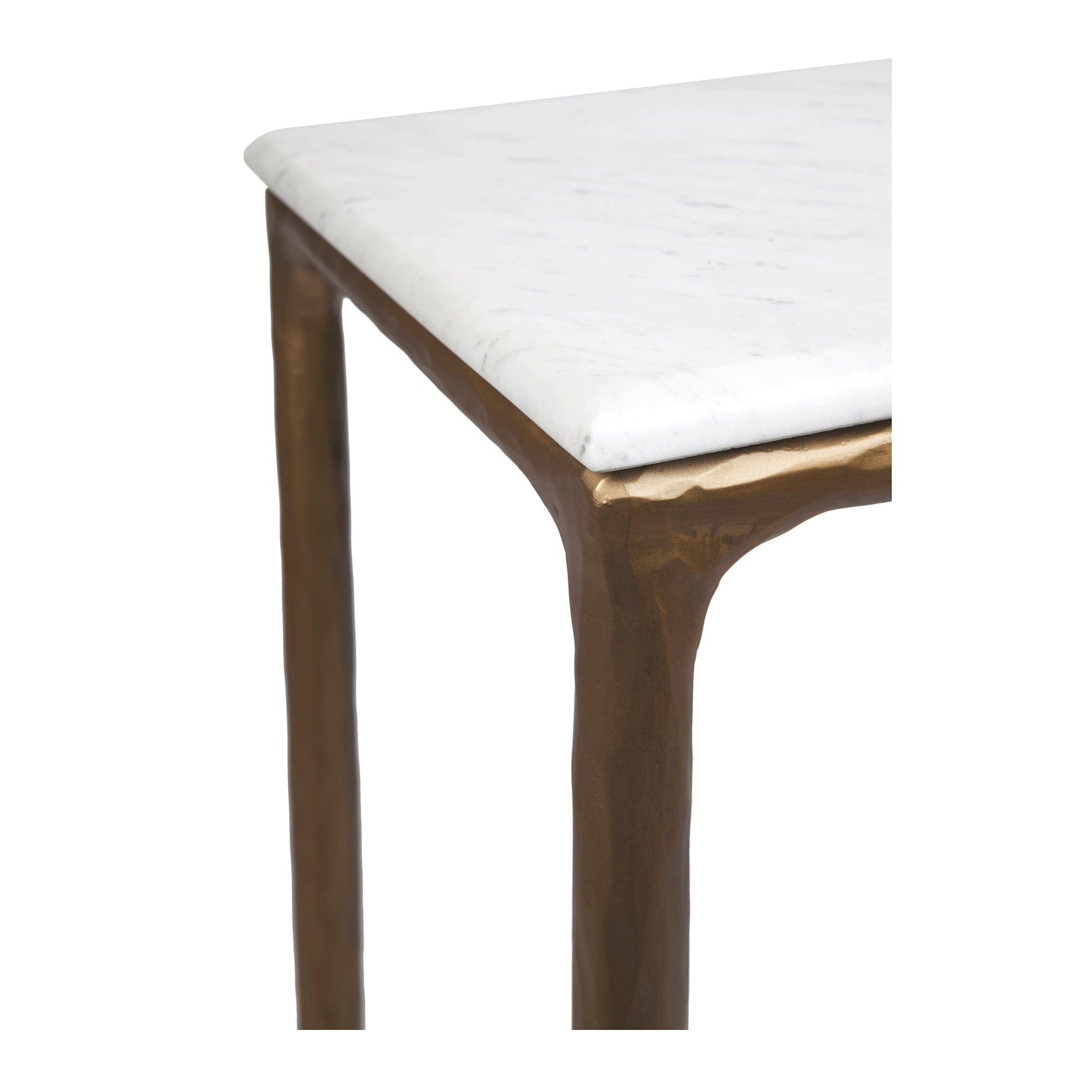 Cafe Lighting & Living Heston Marble Console Table - Small Brass