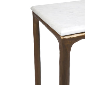 Cafe Lighting & Living Heston Marble Console Table - Small Brass