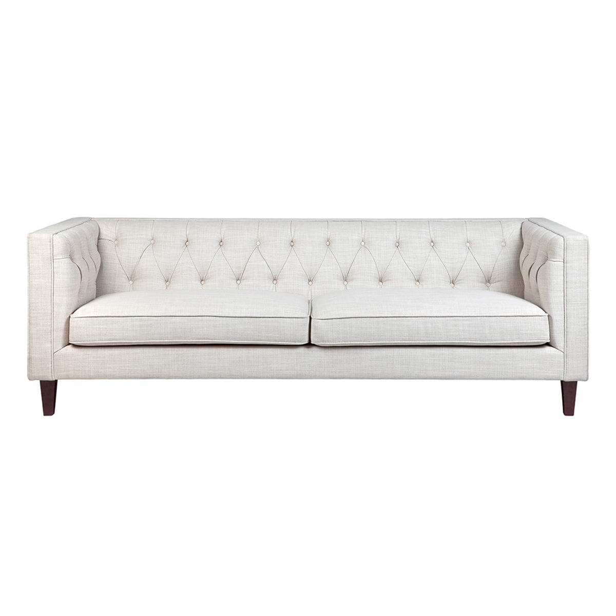 Cafe Lighting & Living Tuxedo 3 Seater Tufted Sofa - Natural Linen