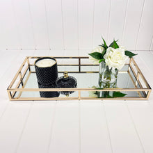 Load image into Gallery viewer, Christinia Tray New York Gold Rectangle Mirrored Tray
