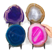 House Journey Agate Crystal Pink Sliced Crystal Agate Lamp