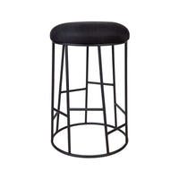 House Journey Aiden Black Steel Kitchen Stool - Black Linen