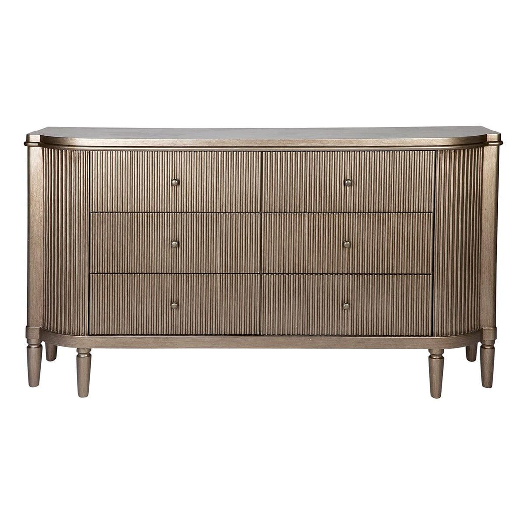 House Journey Arielle 6 Drawer Chest - Antique Gold