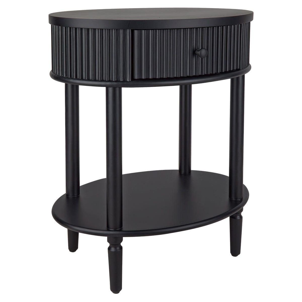 House Journey Arielle Oval Bedside Table - Black