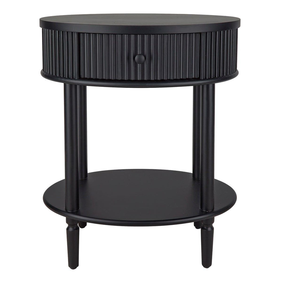House Journey Arielle Oval Bedside Table - Black