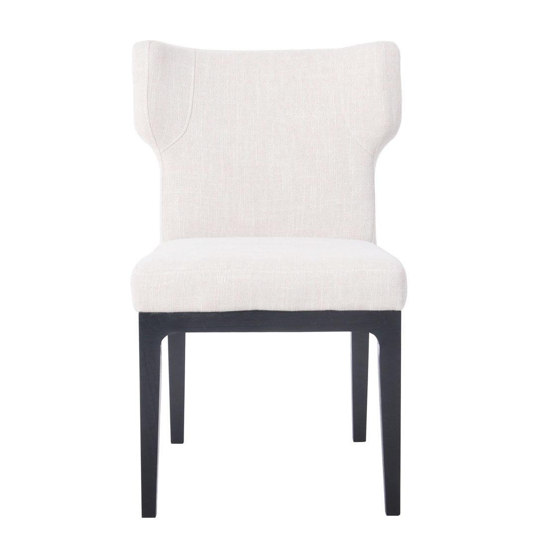 House Journey Ashton Black Dining Chair - Natural Linen