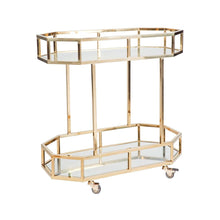 Load image into Gallery viewer, House Journey Bar Trolley Brooklyn Mirrored Drinks Trolley - Gold
