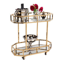 Load image into Gallery viewer, House Journey Bar Trolley Brooklyn Mirrored Drinks Trolley - Gold
