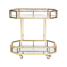 Load image into Gallery viewer, House Journey Bar Trolley Brooklyn Mirrored Drinks Trolley - Gold
