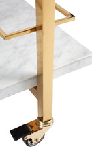 Load image into Gallery viewer, House Journey Bar Trolley Franklin White Marble Drinks Trolley - Gold
