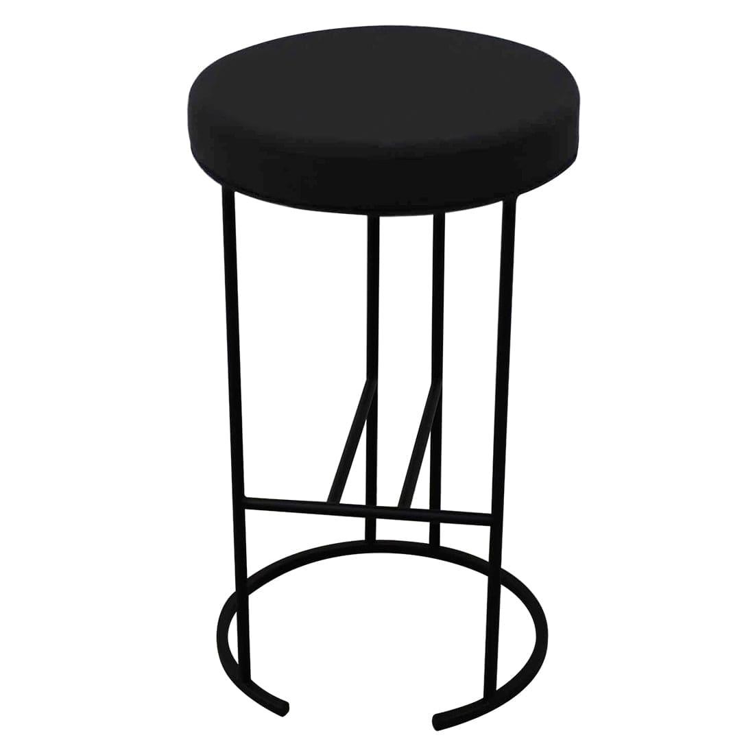 House Journey Blackley Black Iron Kitchen Stool - Black Linen