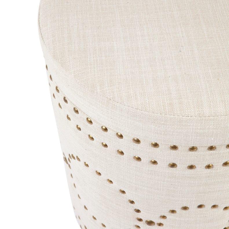 House Journey Bradshaw Round Storage Stool - Natural Linen