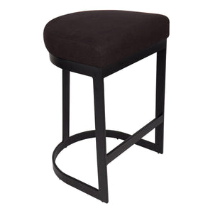 House Journey Brooke Black Kitchen Stool - Black Linen