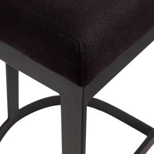 House Journey Brooke Black Kitchen Stool - Black Linen