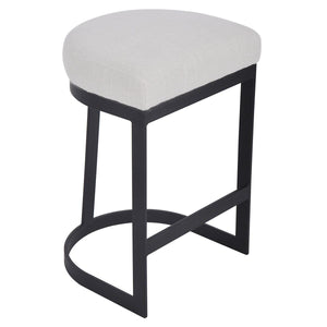 House Journey Brooke Black Kitchen Stool - Natural Linen